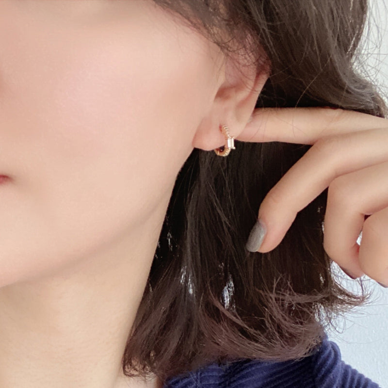 Gold Filled Crystal Huggie Earrings