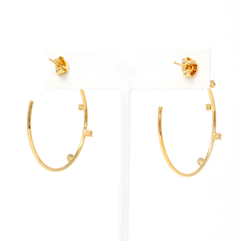 Gold Filled Crystal Hoop Earrings