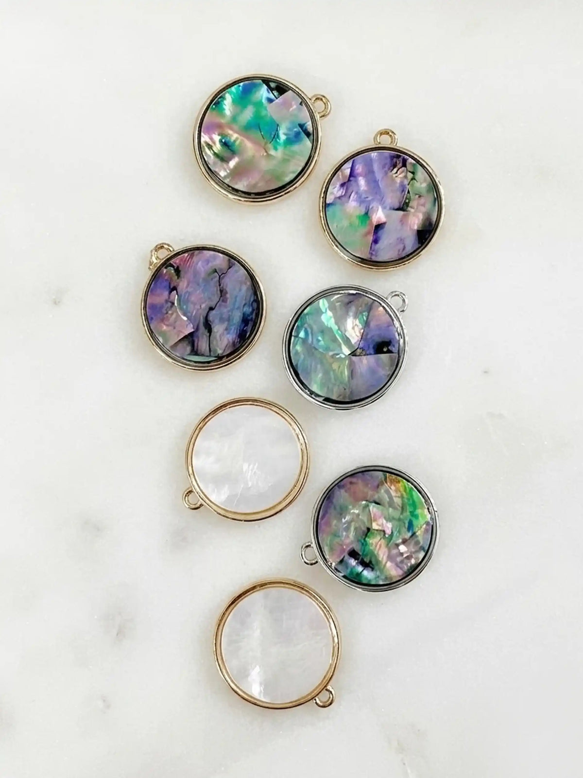 Modern Abalone Short Necklace with Paperclip Chain