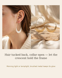 Crescent Metal Hoops Earrings