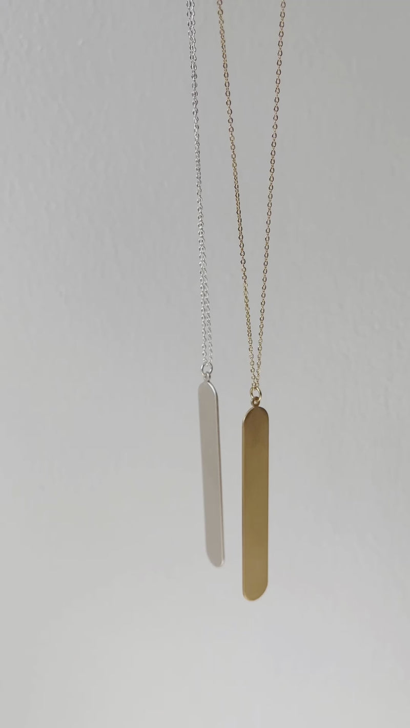 Modern Bar Pendant Long Necklace