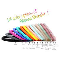 Silicone Keyring Bracelet with Heart Carabiner Lock - Bauble Sky