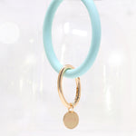 Personalized Silicone Key Ring Bracelet with Circle charm - Bauble Sky