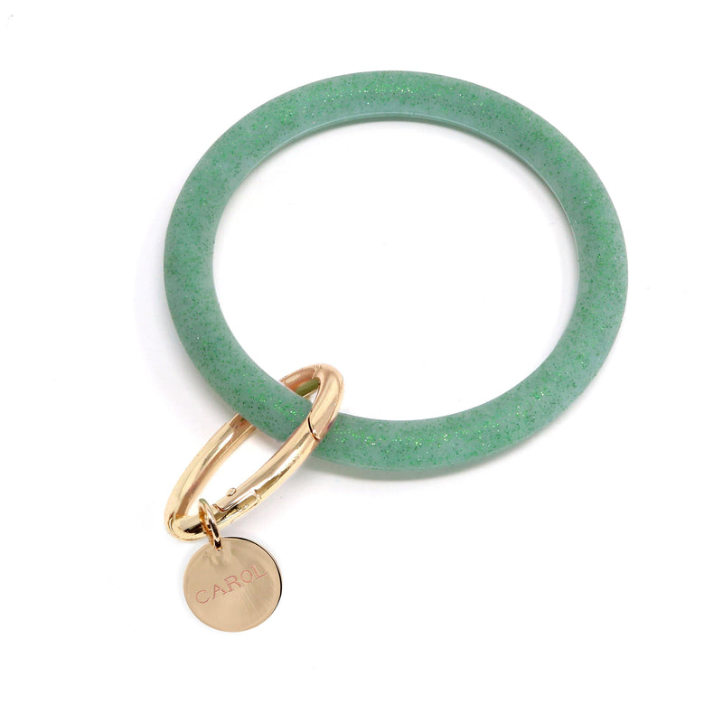 Gold Color Beads Circle Easy Grip Big Key Ring Bracelet Bangle Key Chain