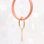 Personalized Silicone Key Ring Bracelet with Bar charm - Bauble Sky
