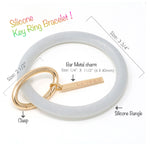 Personalized Silicone Key Ring Bracelet with Bar charm - Bauble Sky