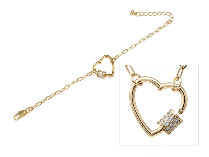 Heart Carabiner Lock Bracelet - Bauble Sky