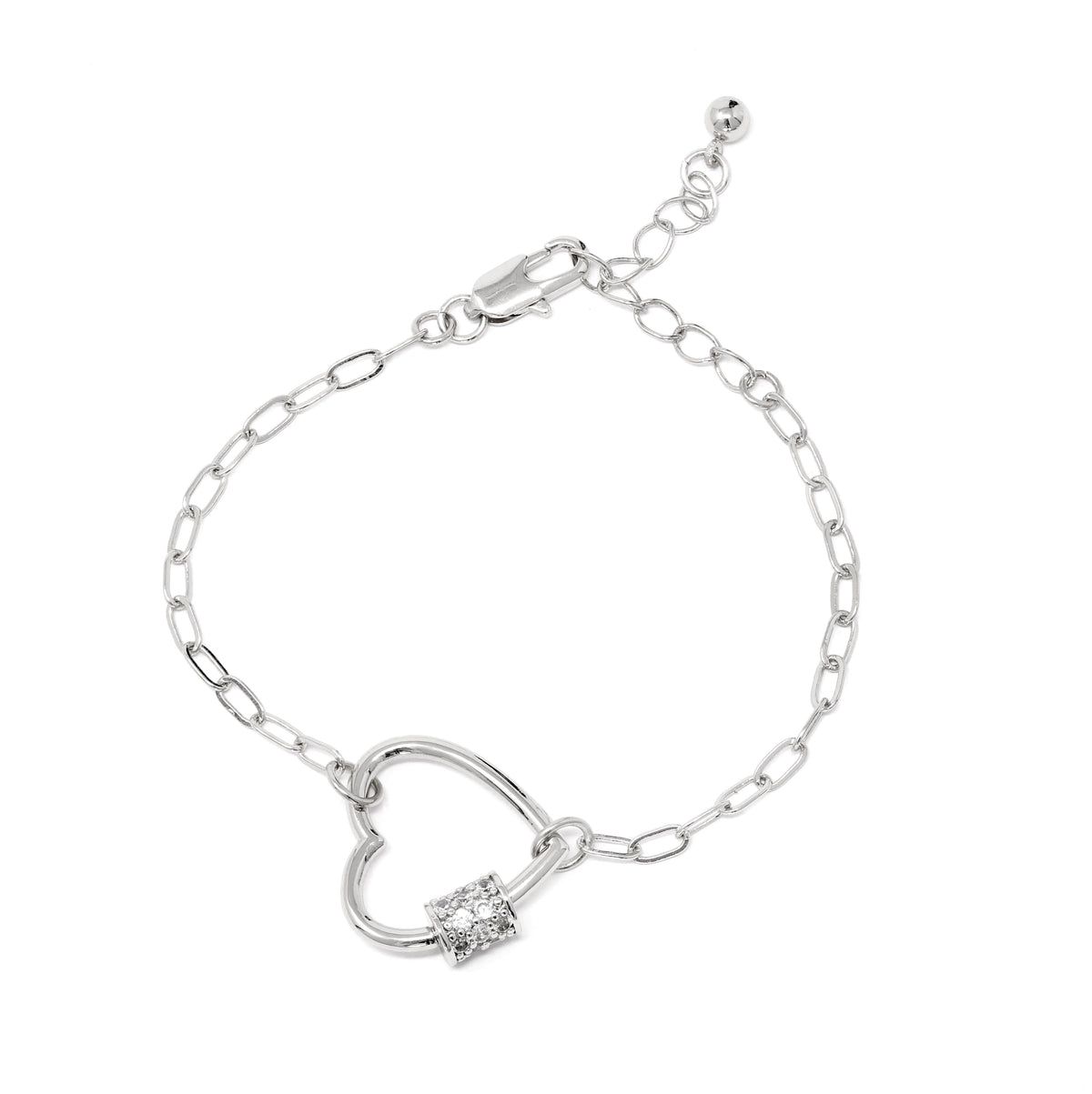 Heart Carabiner Lock Bracelet - Bauble Sky
