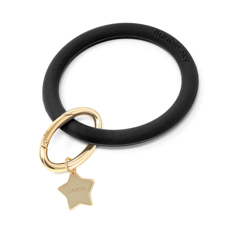 Personalized Silicone Key Ring Bracelet with Star - Bauble Sky