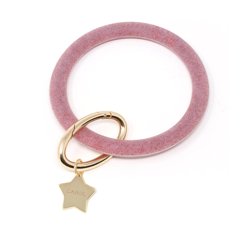 Personalized Silicone Keyring Bracelet with Star - Bauble Sky