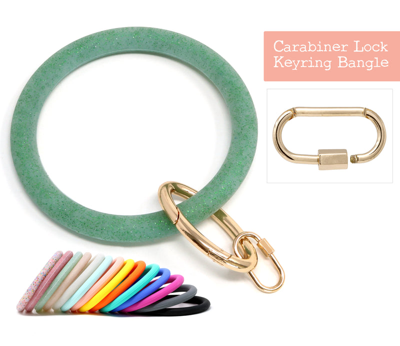 Silicone Keyring Bracelet with Carabiner Lock - Bauble Sky