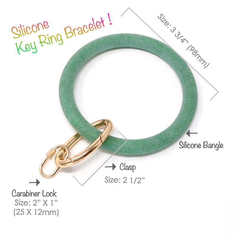 Silicone Key Ring Bracelet with Carabiner Lock - Bauble Sky