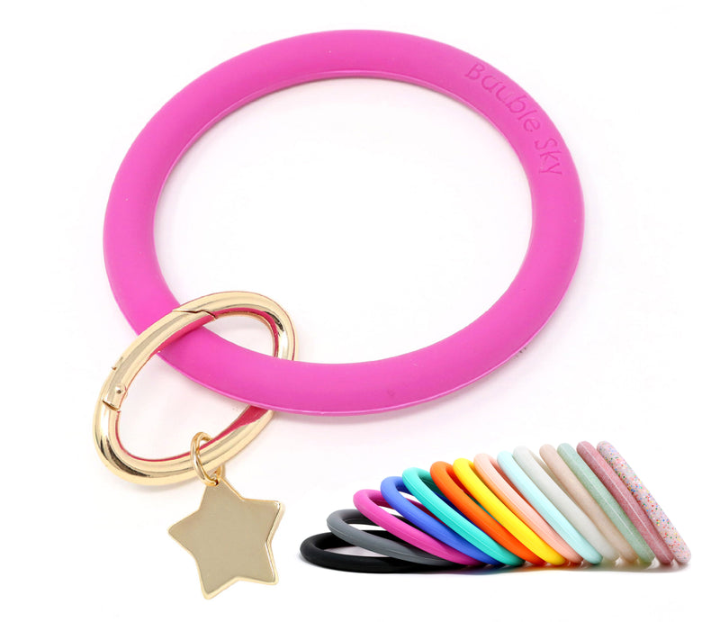 Silicone Keyring Bracelet with Star
