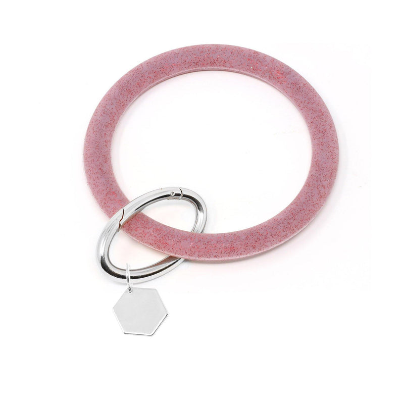 Silicone Keyring Bracelet with Hexagon - Bauble Sky
