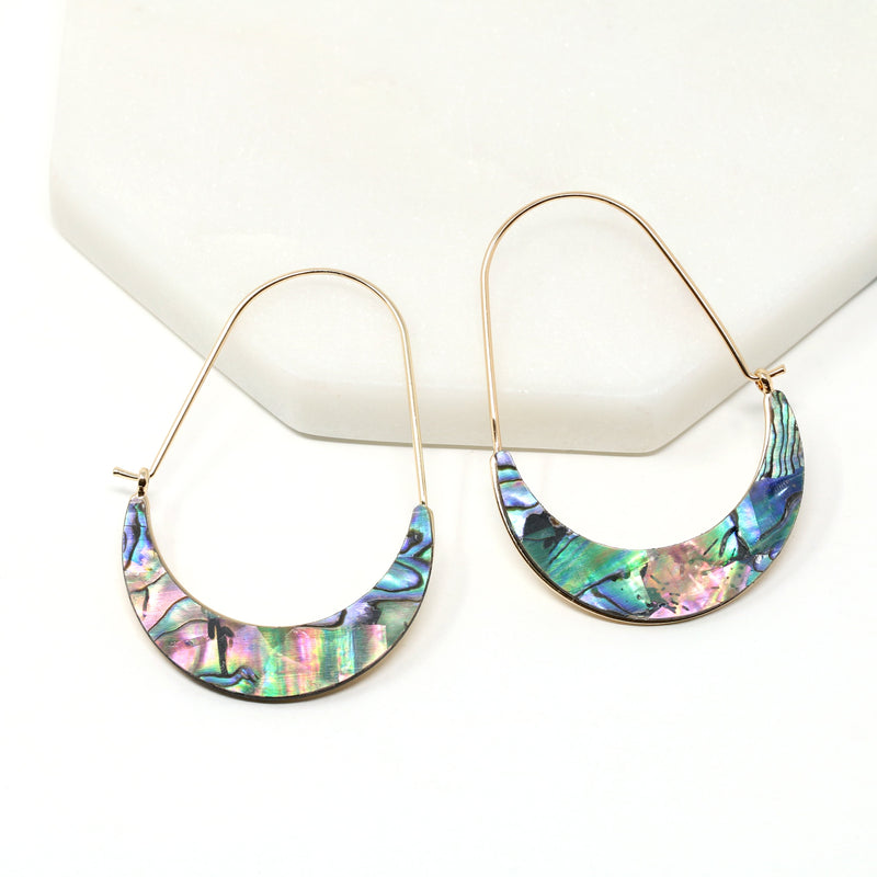Abalone Shell Crescent Hoop - Bauble Sky