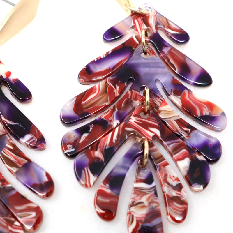 Leaf Resin Statement Earring - Bauble Sky