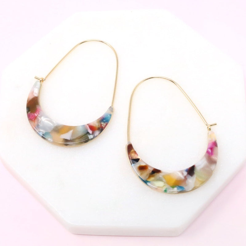 Crescent Resin Hoop Earring - Bauble Sky
