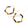 Hexagon Resin Hoop Earring - Bauble Sky
