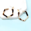 Hexagon Resin Hoop Earring - Bauble Sky