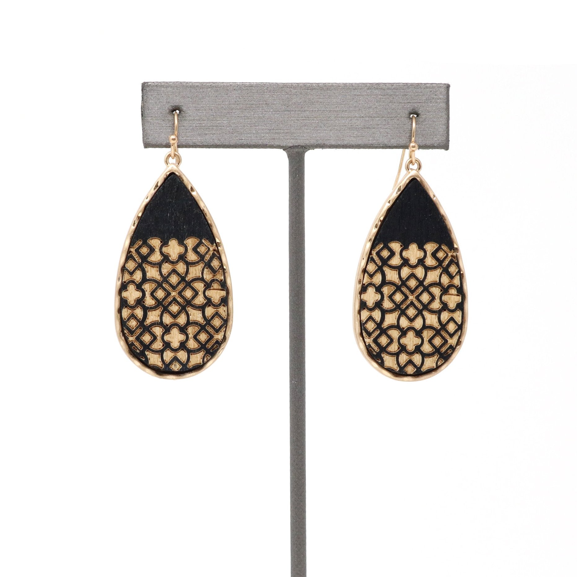 Wooden Teardrop Earring - Bauble Sky