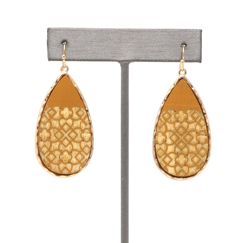 Wooden Teardrop Earring - Bauble Sky