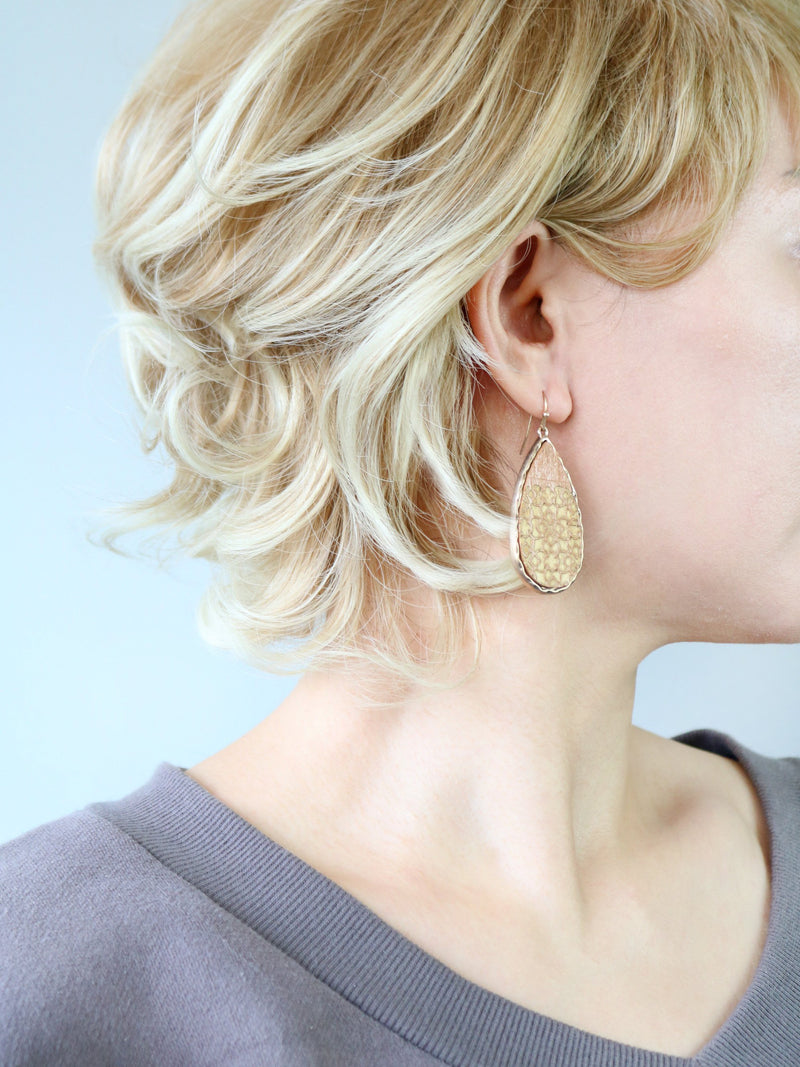 Wooden Teardrop Earring - Bauble Sky