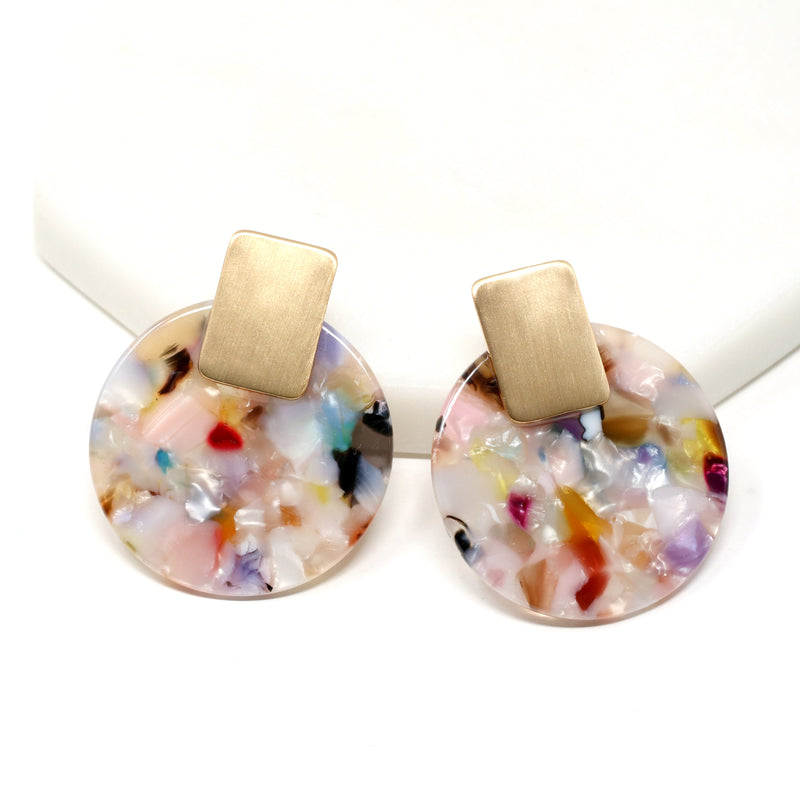 Circle Resin Statement Earring - Bauble Sky