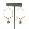 Hexagon Metal with Natural Stone Drop & Dangle Earring - Bauble Sky