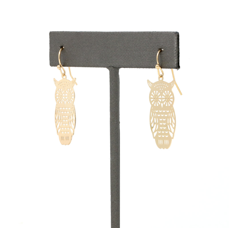 Filigree Owl Small Earring - Bauble Sky