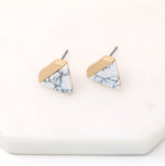 Small Hexagon Stone Stud - Bauble Sky