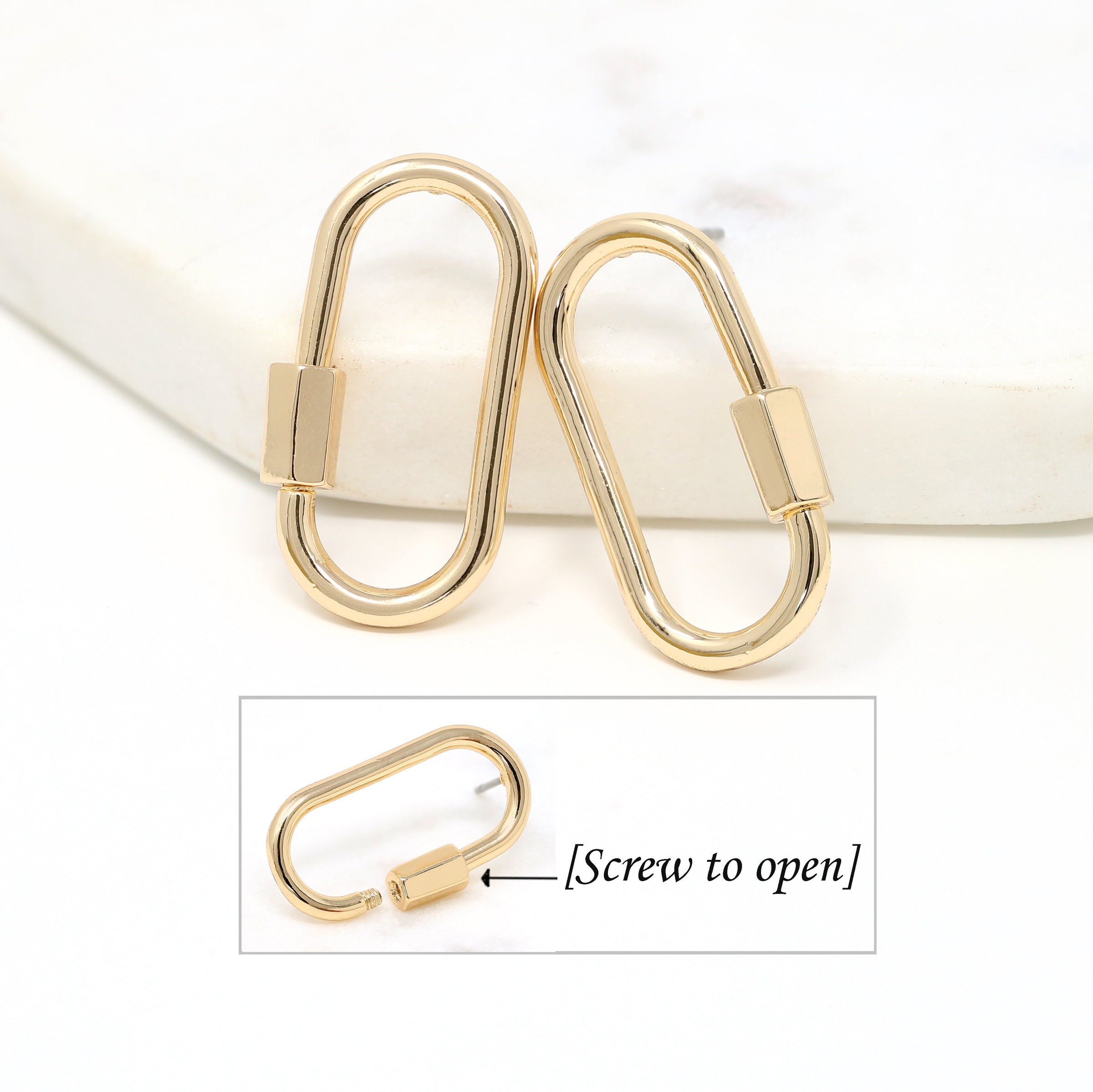 Carabiner Lock Stud Earring - Bauble Sky