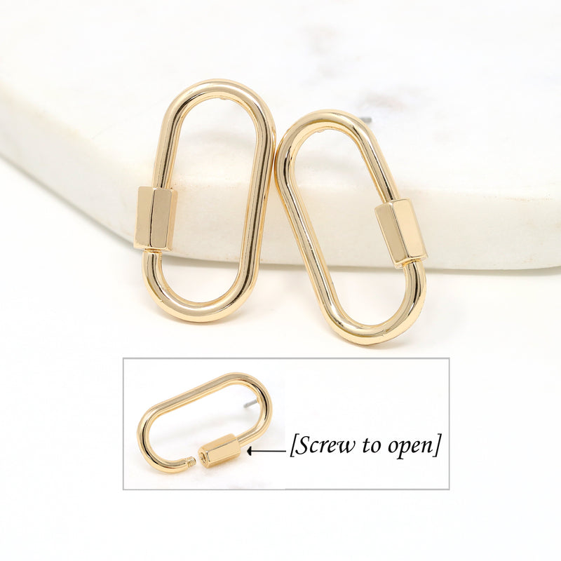 Carabiner Lock Stud Earring - Bauble Sky