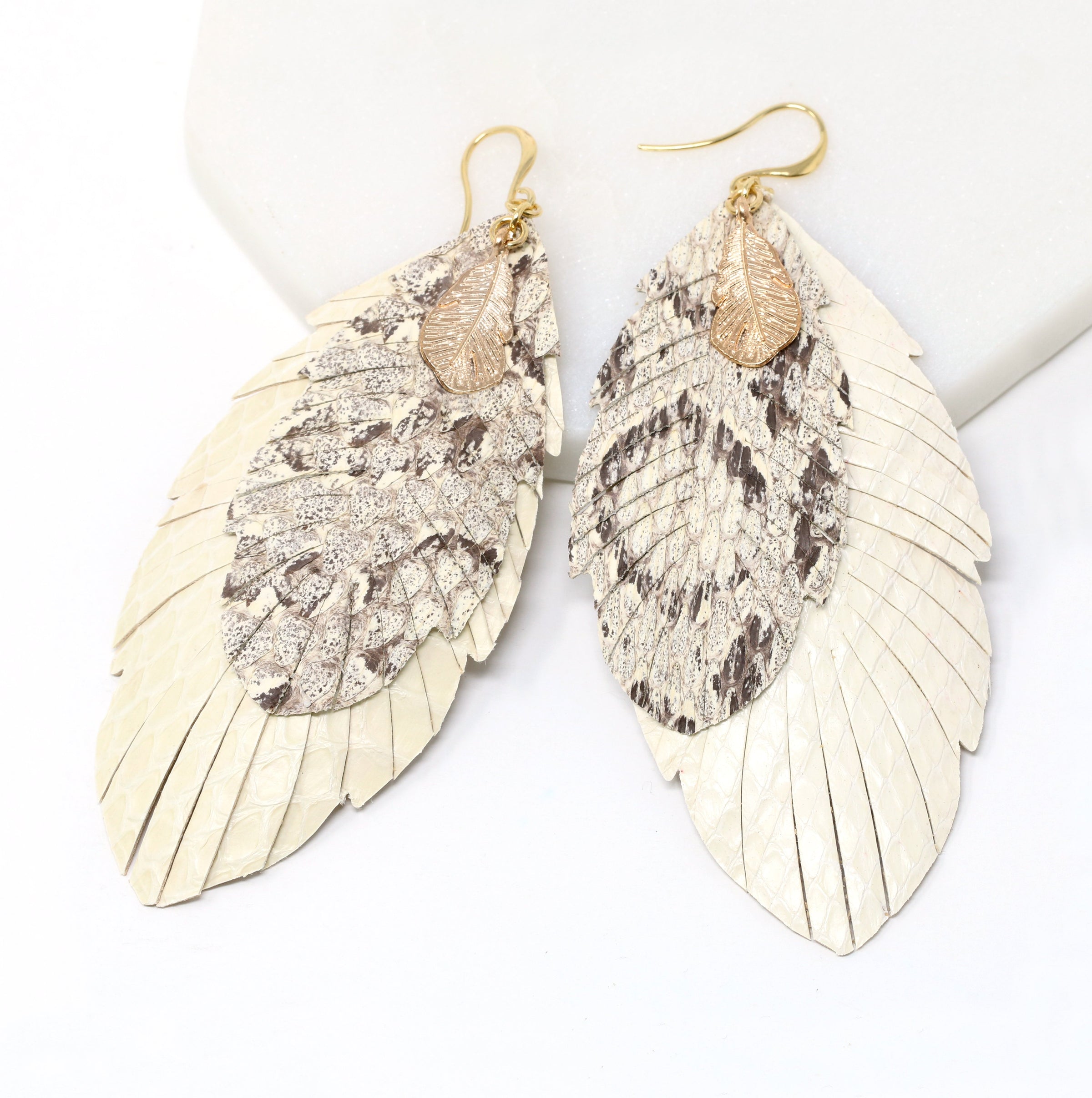Leather Leaf Earring - Bauble Sky