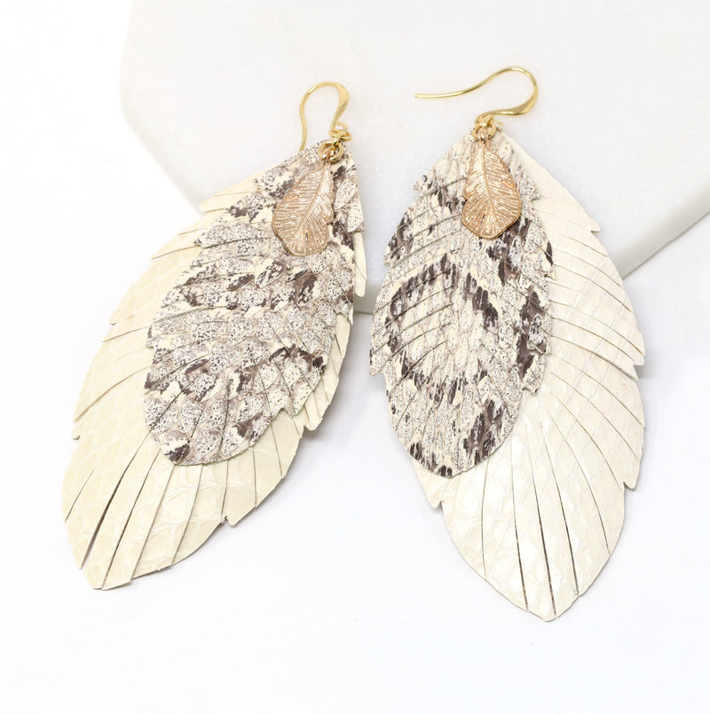 Leather Leaf Earring - Bauble Sky