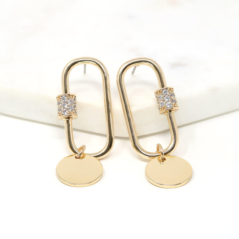 Pave Carabiner Earring - Bauble Sky