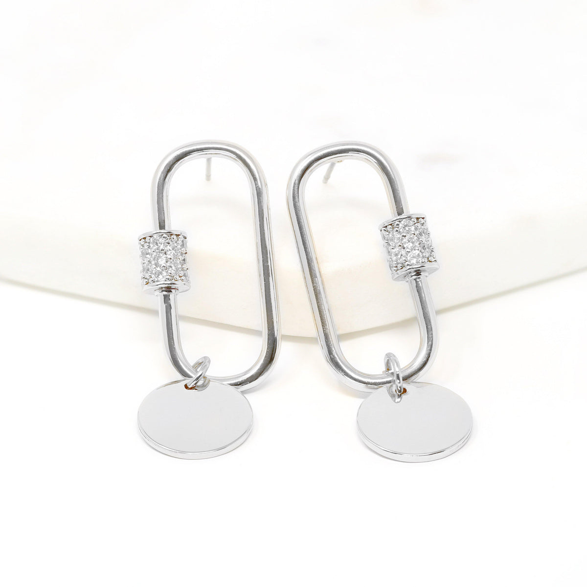 Pave Carabiner Earring - Bauble Sky