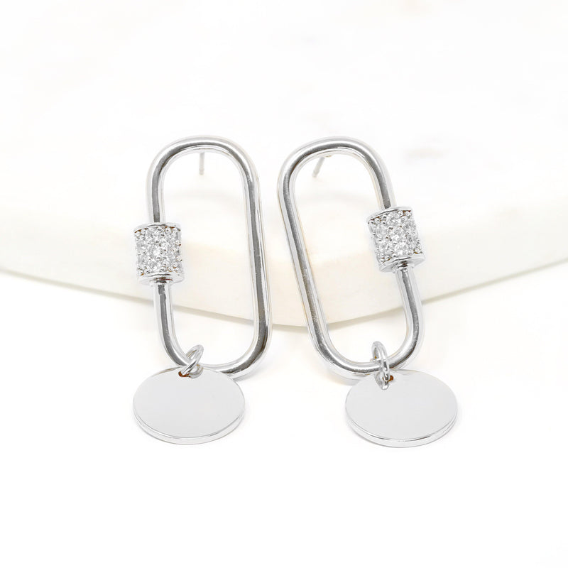 Pave Carabiner Earring - Bauble Sky
