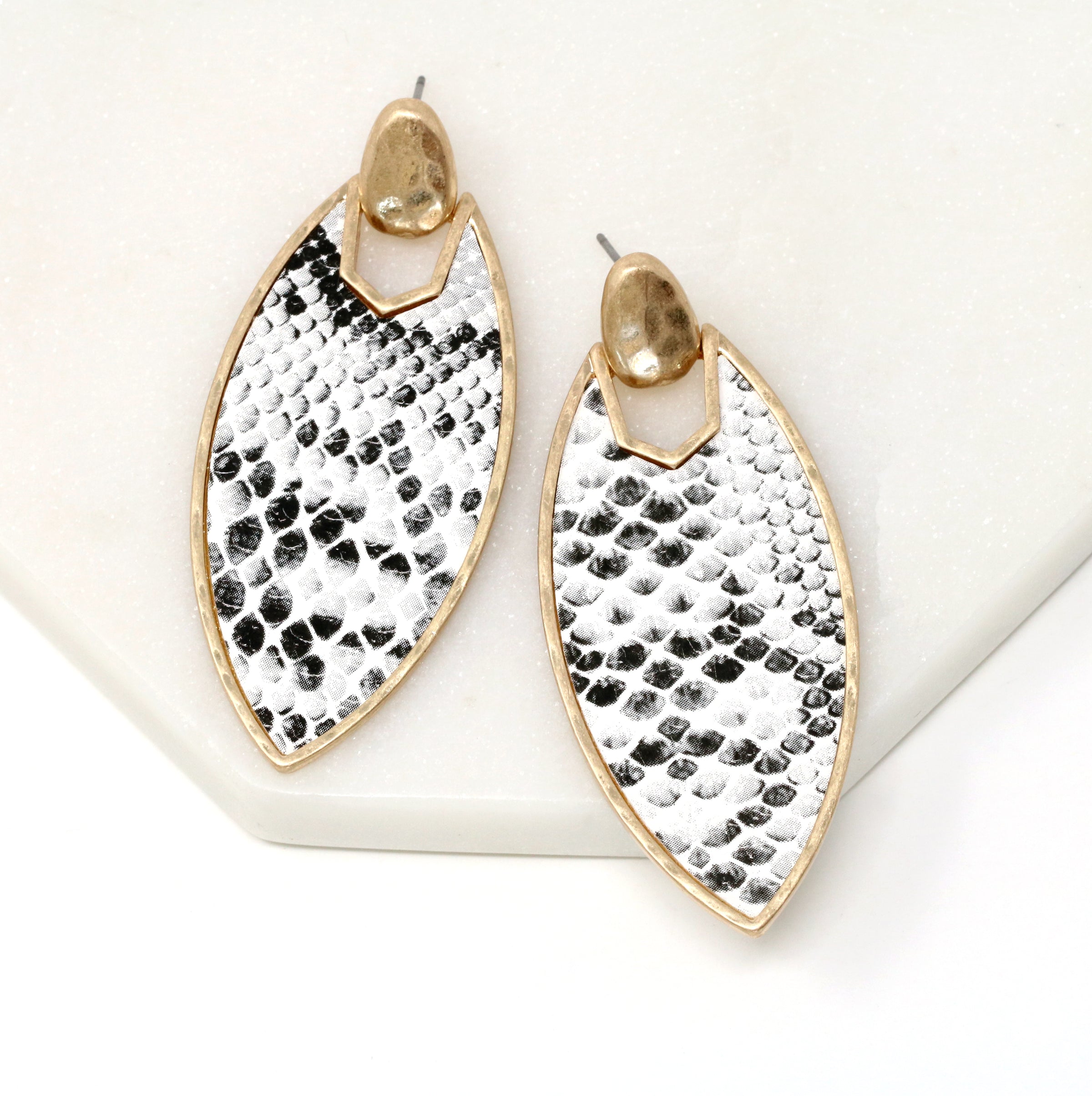 Animal Print Leather Earring