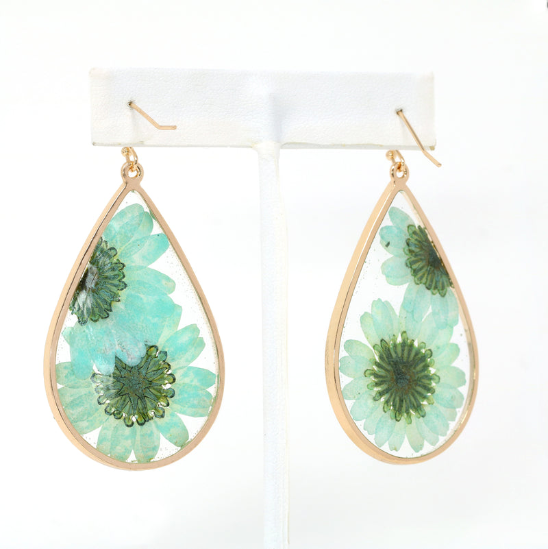 Large Dried Flower Resin Earring