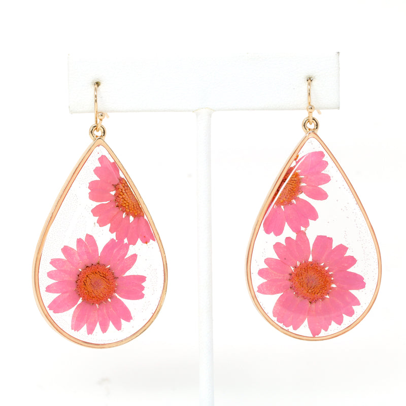 Large Dried Flower Resin Earring