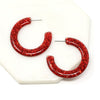 Glitter Resin Hoop Earring
