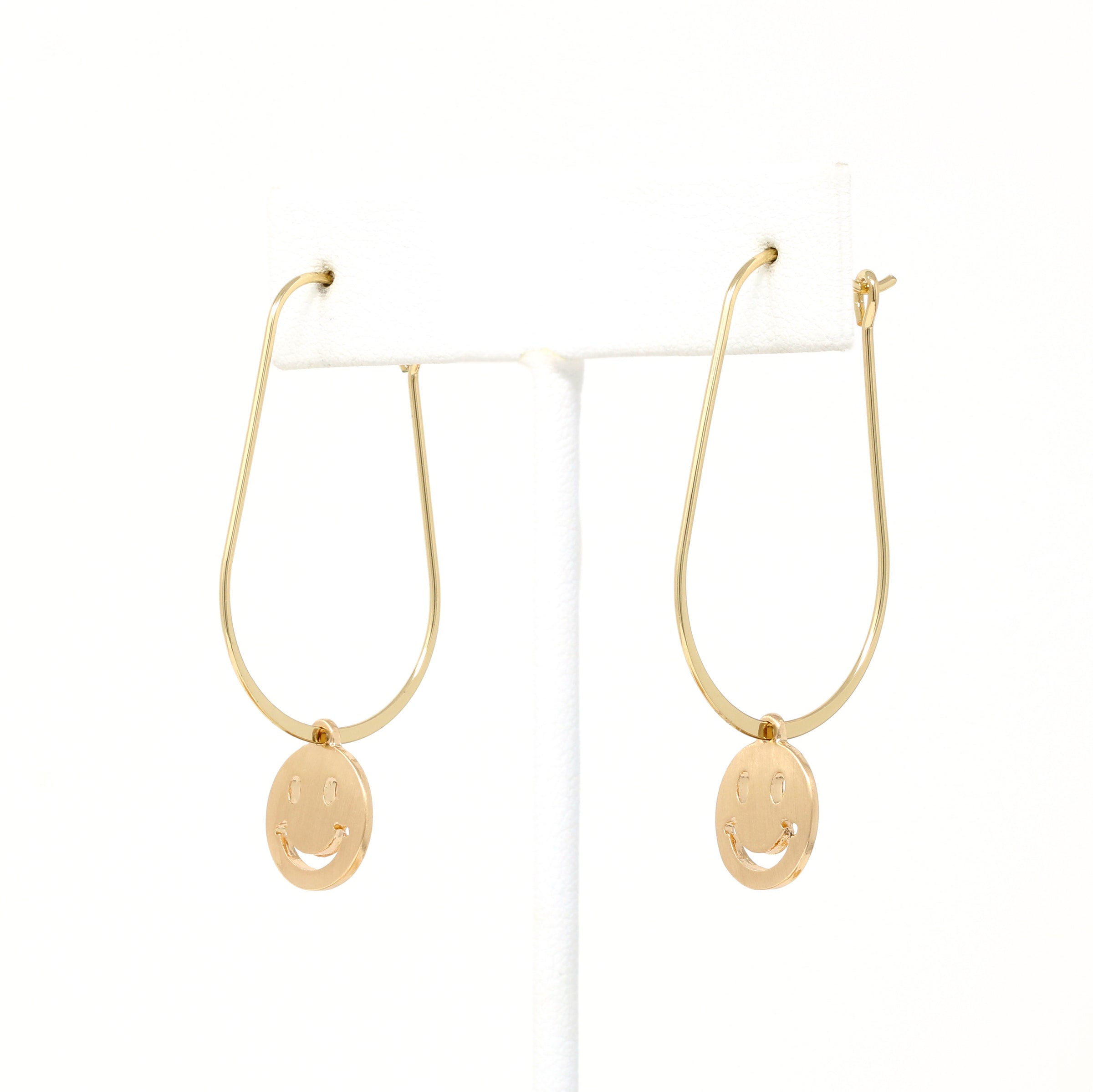 Smiley Face Hoop Earrings