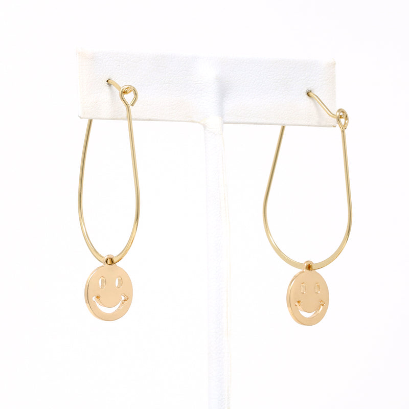 Smiley Face Hoop Earrings
