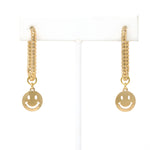 Oval Huggie Earring with Smiley Face