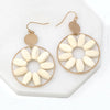 Wooden Floral Dangle Earrings