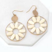 Wooden Floral Dangle Earrings
