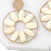 Wooden Floral Dangle Earrings