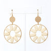 Wooden Floral Dangle Earrings