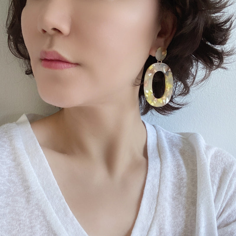 Oval Resin Statement Earring