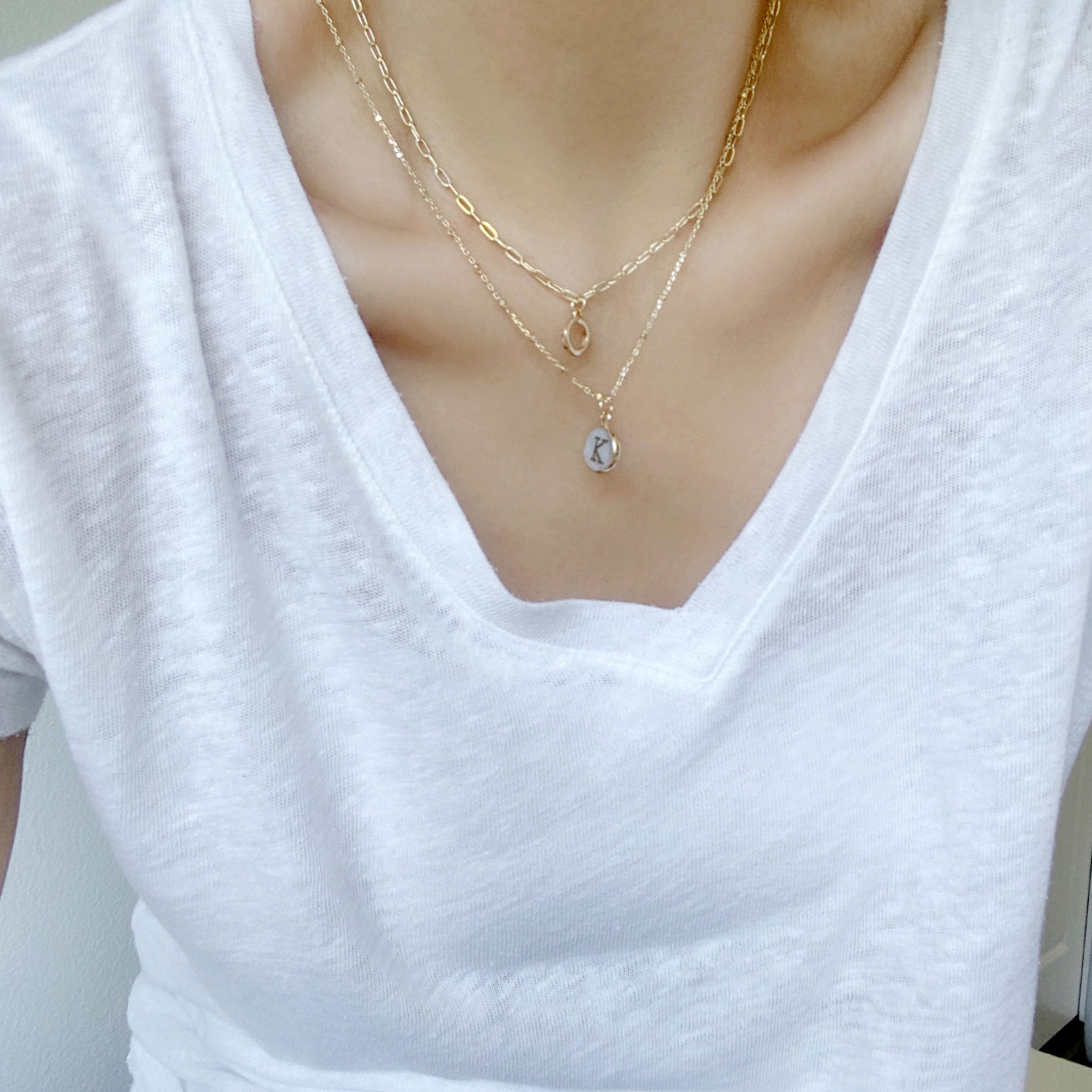 Personalized Initial 2 Layer Necklace